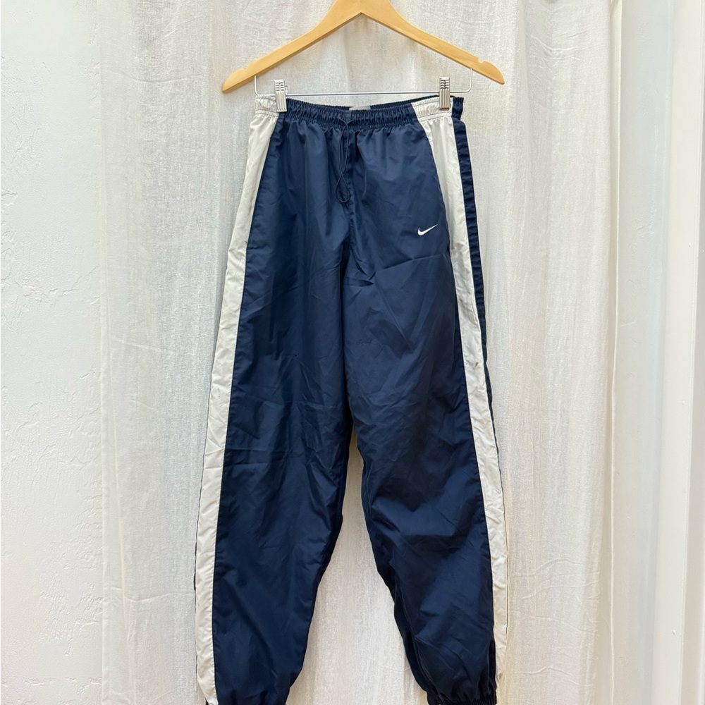 Nike Navy Track Pants with White Stripes